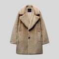Veste Femme Teddy Hiver Beige Peluche Autumn Collection