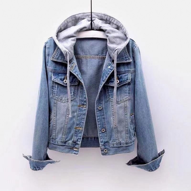 Veste à Capuche Décontractée en Denim Femme 0