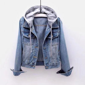 Veste à Capuche Décontractée en Denim Femme 0