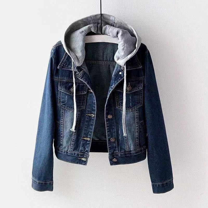 Veste à Capuche Décontractée en Denim Femme 1