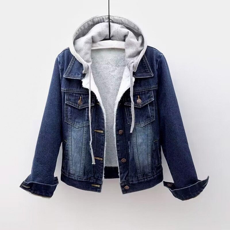 Veste à Capuche Décontractée en Denim Femme 3