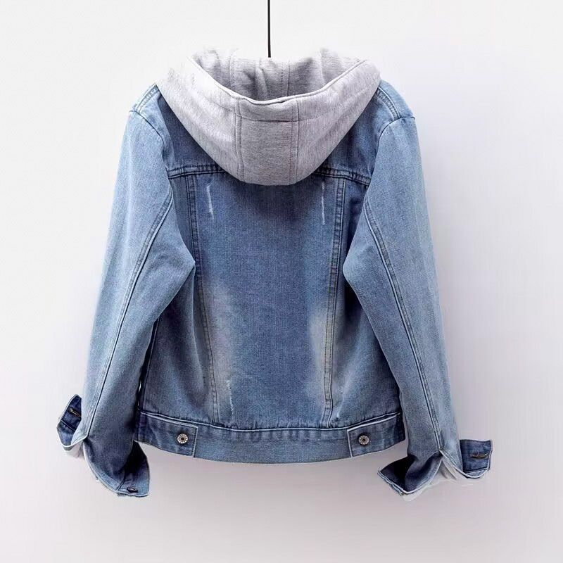 Veste à Capuche Décontractée en Denim Femme 4