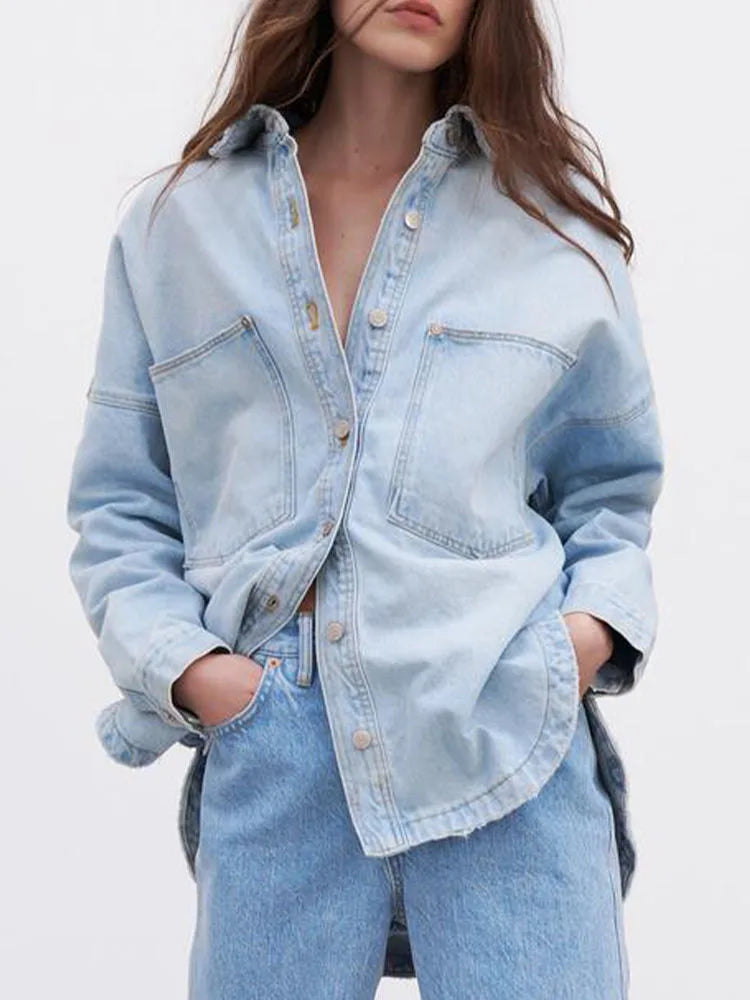 Veste en Jean Femme Décontractée Polyvalente 0