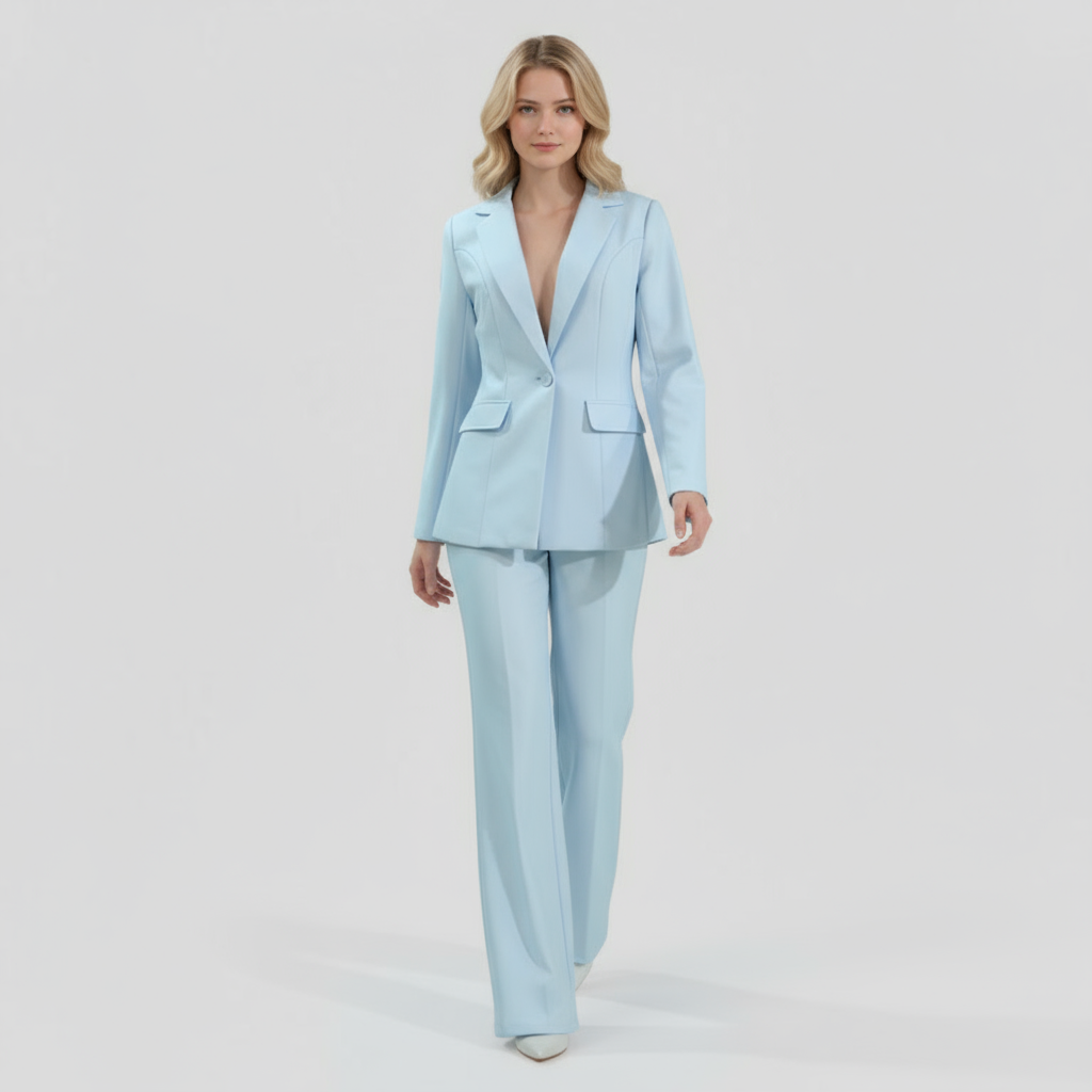 Damen Tailleur-Set mit Blazer und Polyesterhose