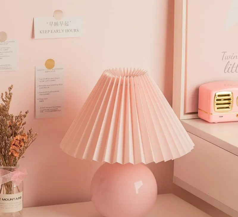 Lampe de Table Vintage Héritage - Abat-jour Plissé pour Chevet