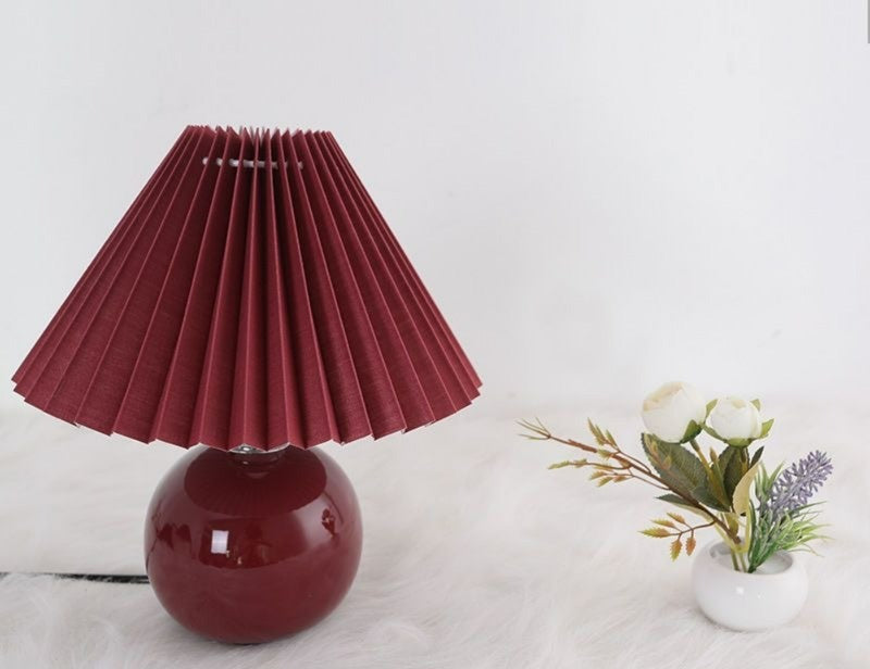 Lampe de Table Vintage Héritage - Abat-jour Plissé pour Chevet