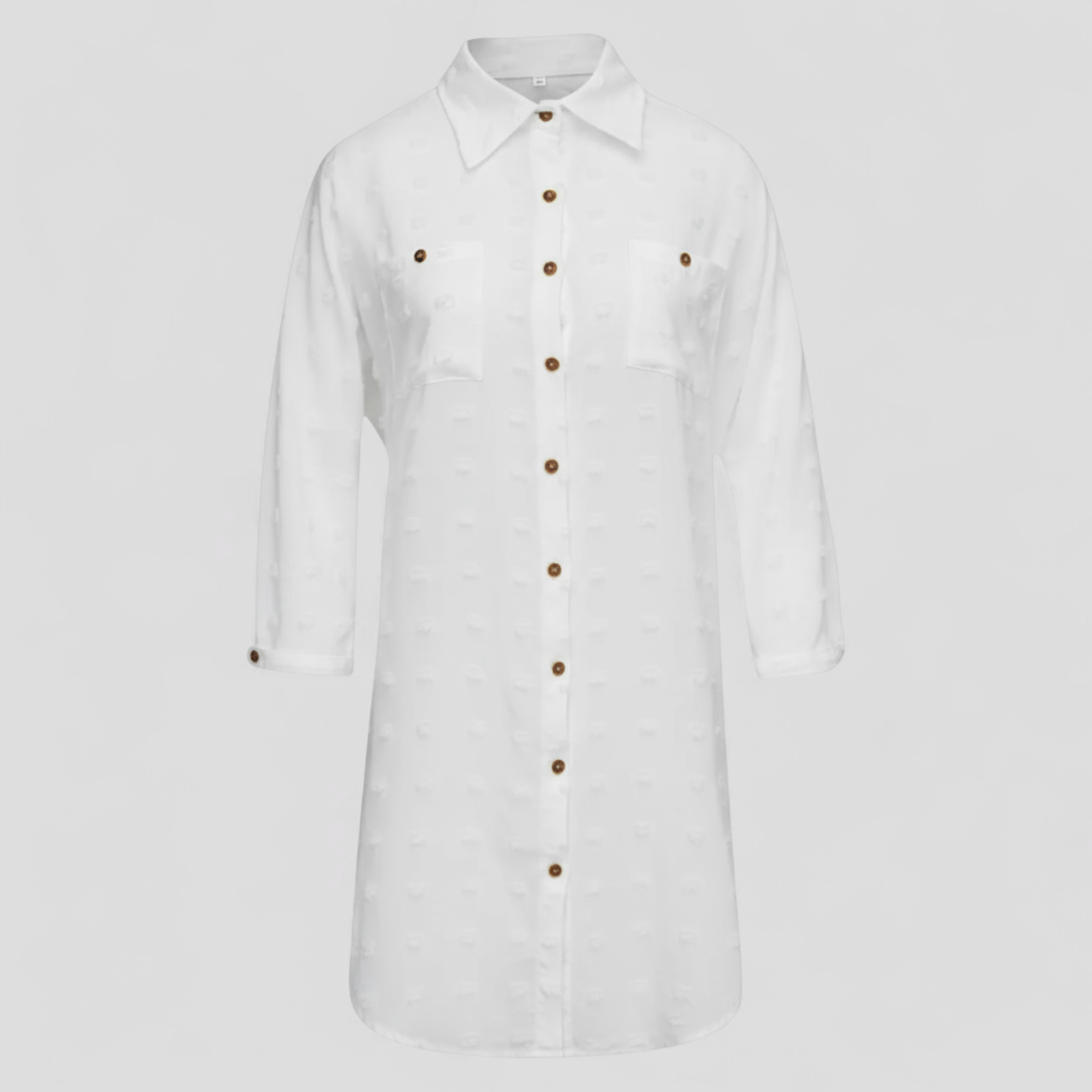 Damenbluse mit Punkten aus leichtem Stoff, feminine Mode