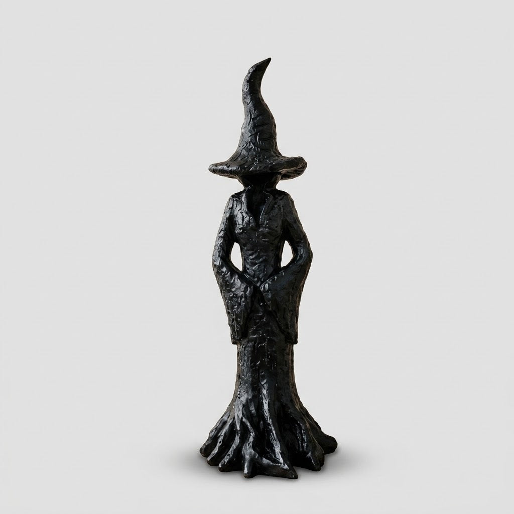 Statue de Jardin Sorcière - Figure Gardienne en Résine Artisanale