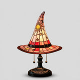 Lampe Chapeau de Sorcière en Vitrail - Artisanale Lumière Chaude