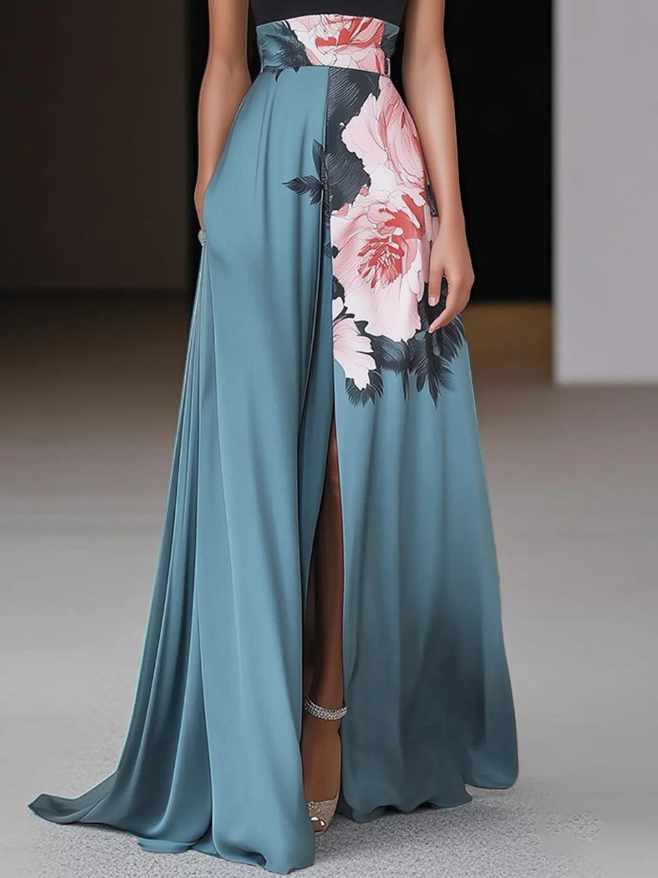 Robe longue fluide femme imprimé floral chic - Été, légère et