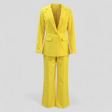 Set costum damă cu blazer și pantaloni din poliester  