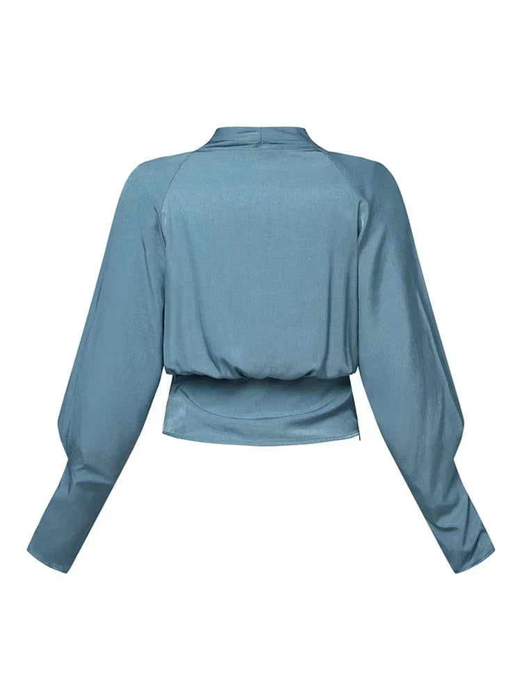 Blouse drapée femme - Décolleté V, style fluide et chic - Seroa - vue 5