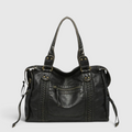Sac à Épaule Noir Femme – Sac à Main Tendance en Simili Cuir avec Poches Zippées