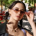 Lunettes de Soleil Femme Métal Vintage Oval