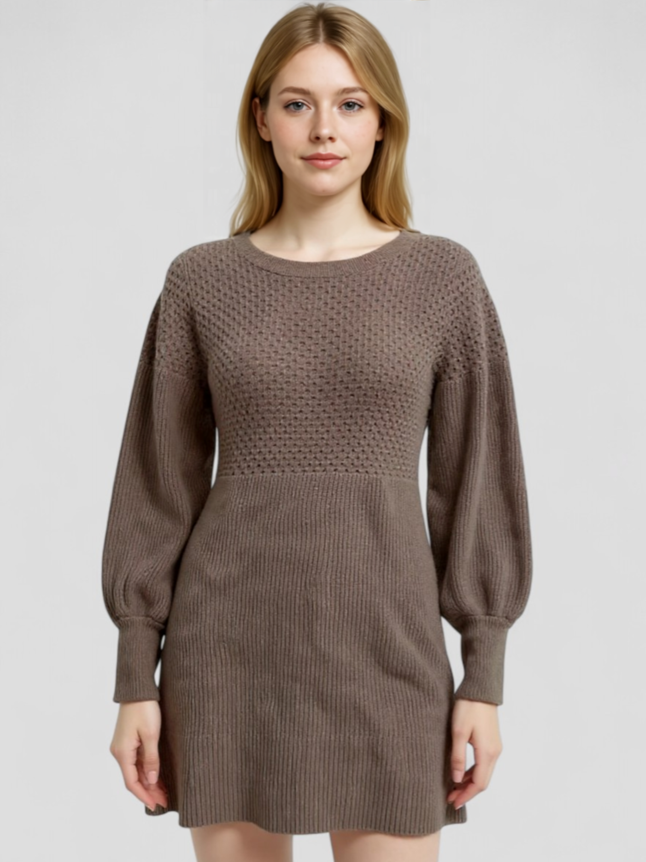 Robe Mini en Coton pour Femme Beige dresses Mode Féminine