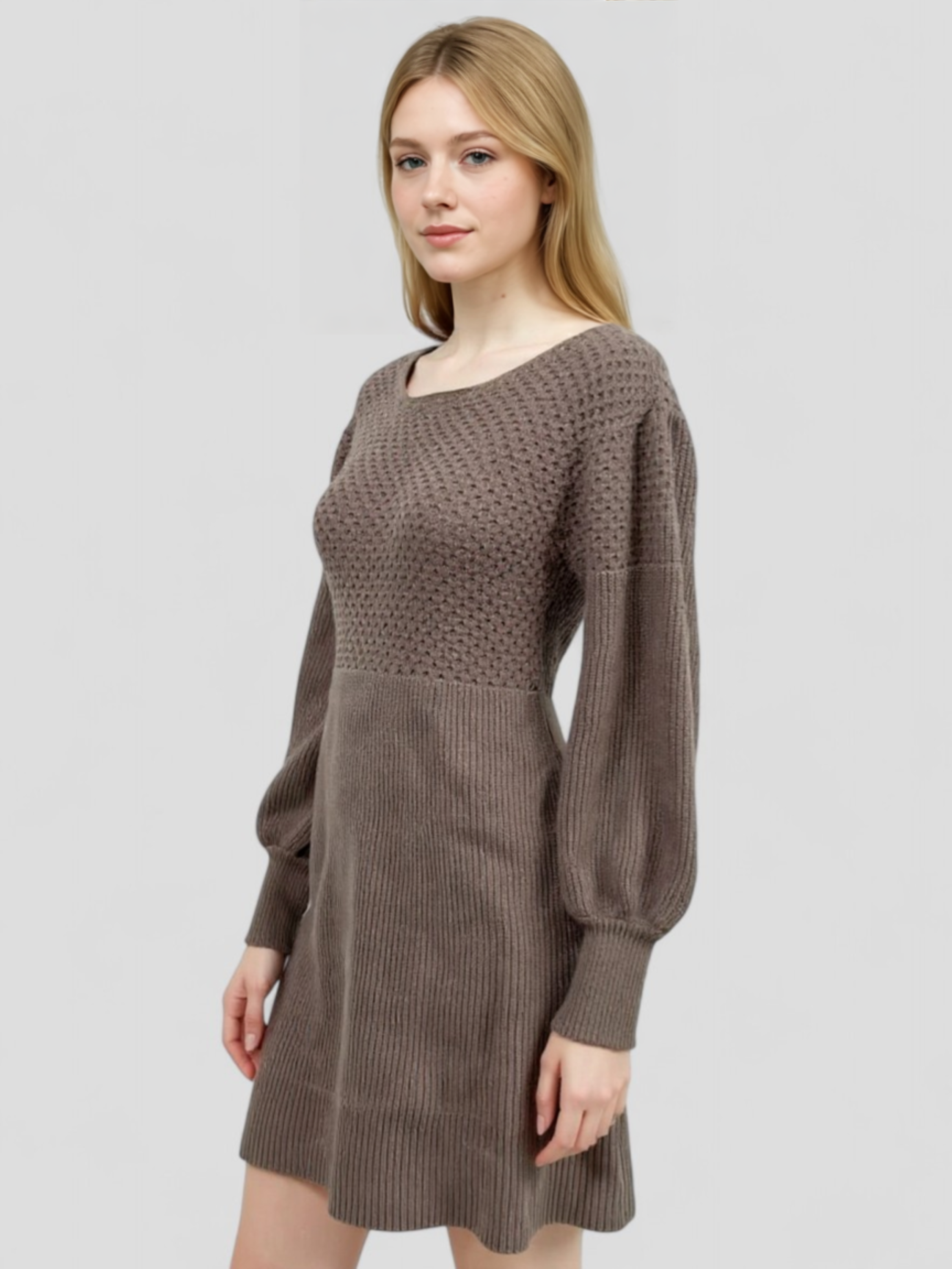 Robe Mini en Coton pour Femme Beige dresses Mode Féminine