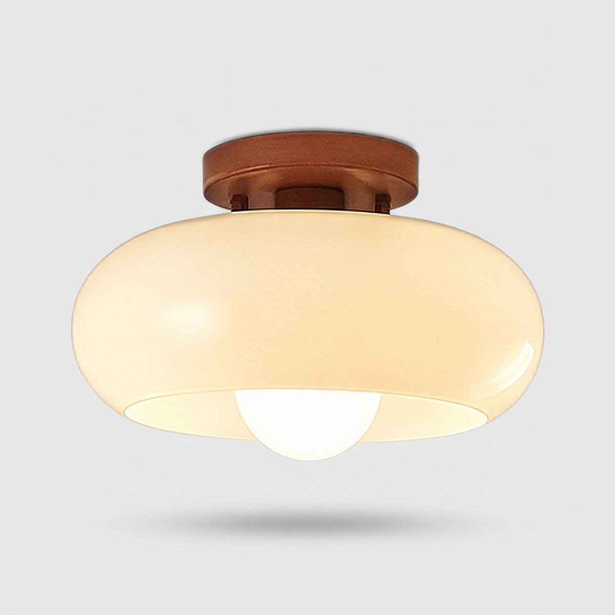 Plafonnier Bauhaus Moderne – Dôme en Verre Sculptural