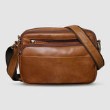 Sac Bandoulière Homme Premium en Cuir Mat Marron