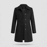 Manteau Ajuste Femme - Col Classique avec Fermeture Boutonnee