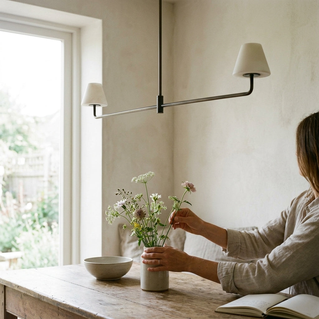 Lampe Suspension Alba en Albâtre et Bronze
