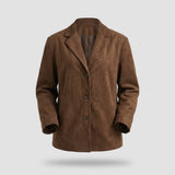 Blazer Oversize Femme - Effet Daim Marron avec Col Revers