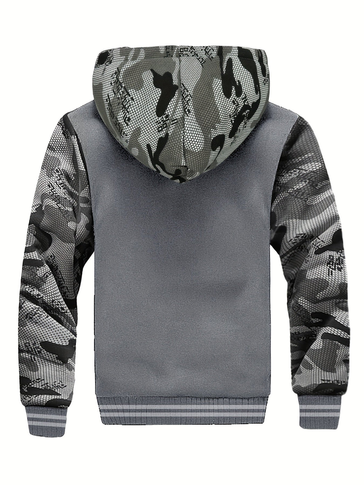 Veste Chaude Homme à Capuche en Polaire Colorblock