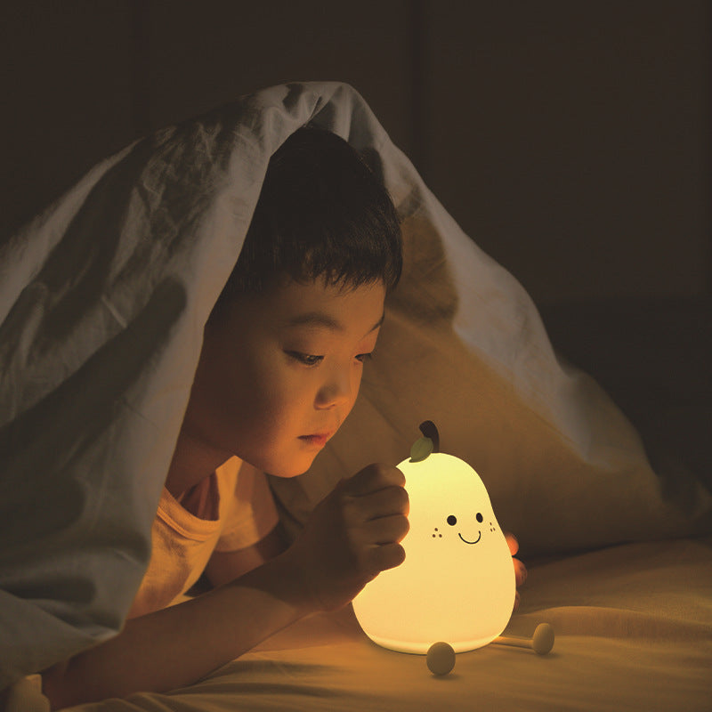 Veilleuse Poire en Silicone – Lampe de Chevet Tactile Dimmable