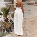 Pantalon Fluide Femme en Lin à Jambes Larges