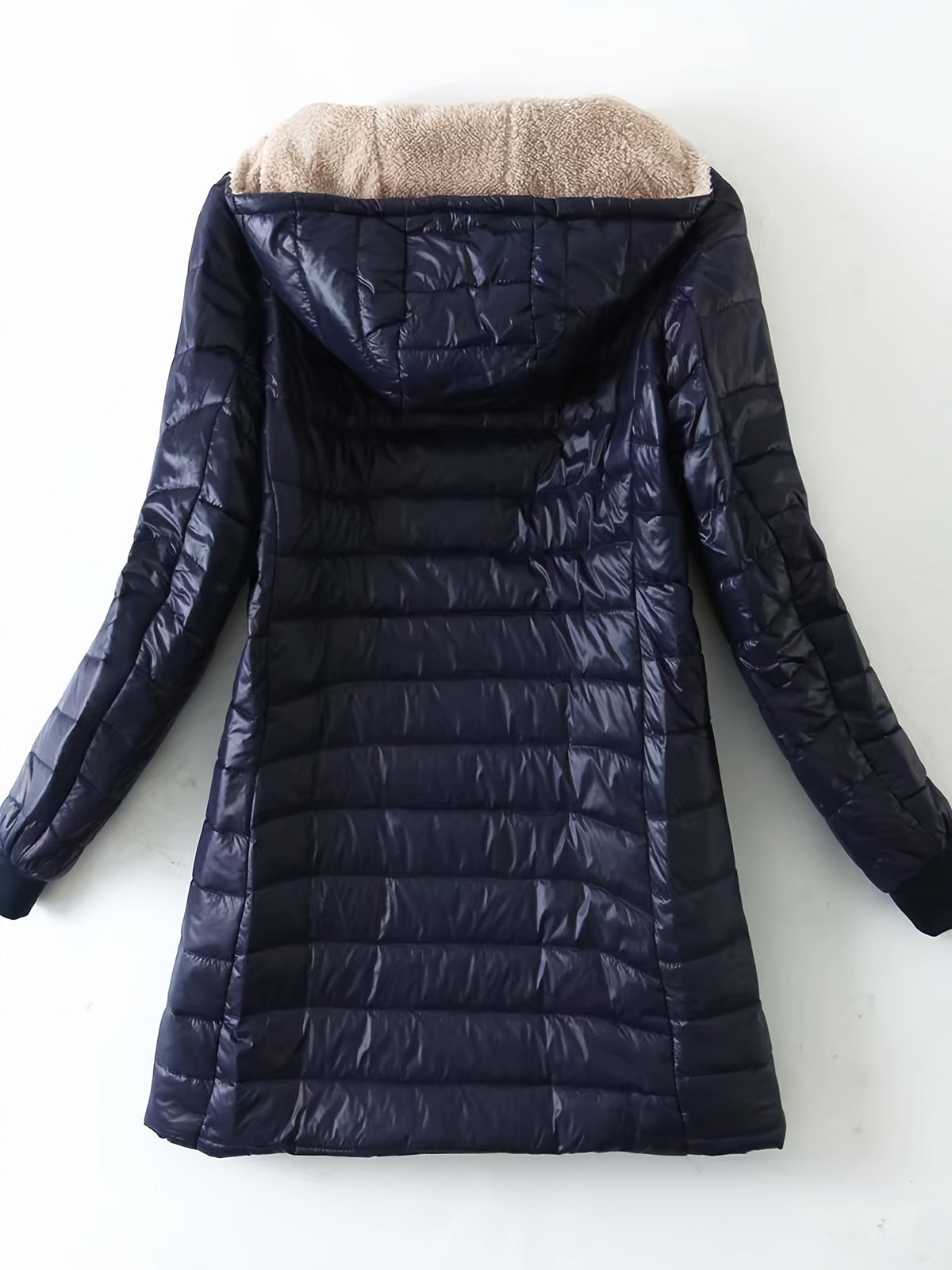 Veste Mi-Longue à Capuche Femme Doublée Polaire