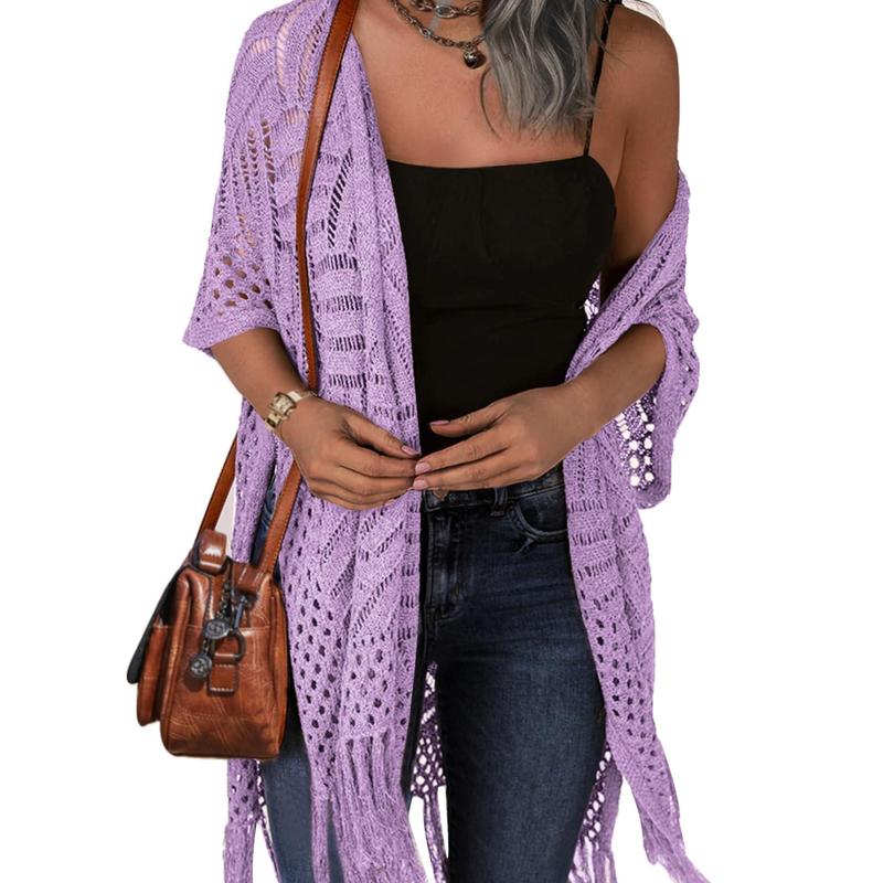 Cozy Summer Hollow-Out Tassel Outerwear Cardigan