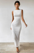 Robe de soirée longue sans manches et moulante Femme