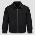 Veste Courte Homme Effet Suède avec Col Rabattu