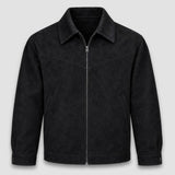 Veste Courte Homme Effet Suède avec Col Rabattu
