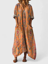 Robe midi décontractée brodée Elodie