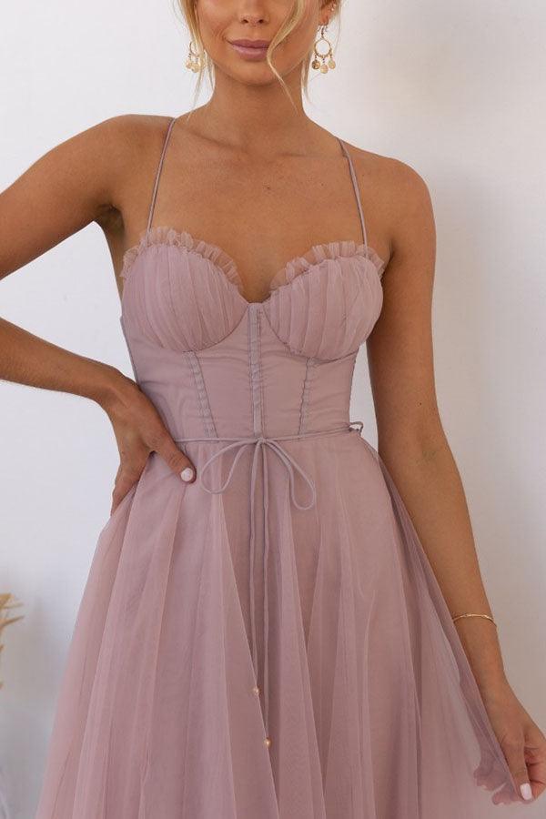 Elegantes langes Damenkleid aus Chiffon - Ideal für Abend, Ball,