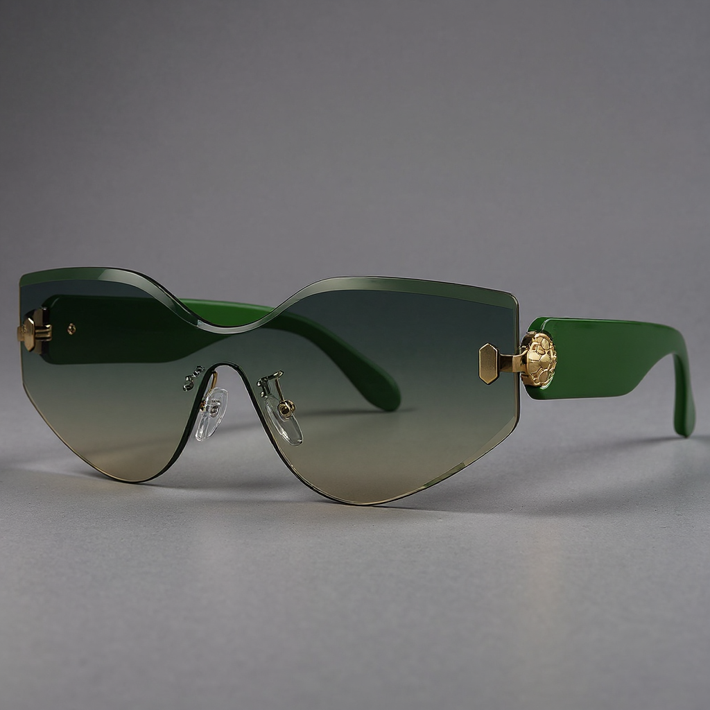 Lunettes de soleil sans monture, surdimensionnées, protection UV400