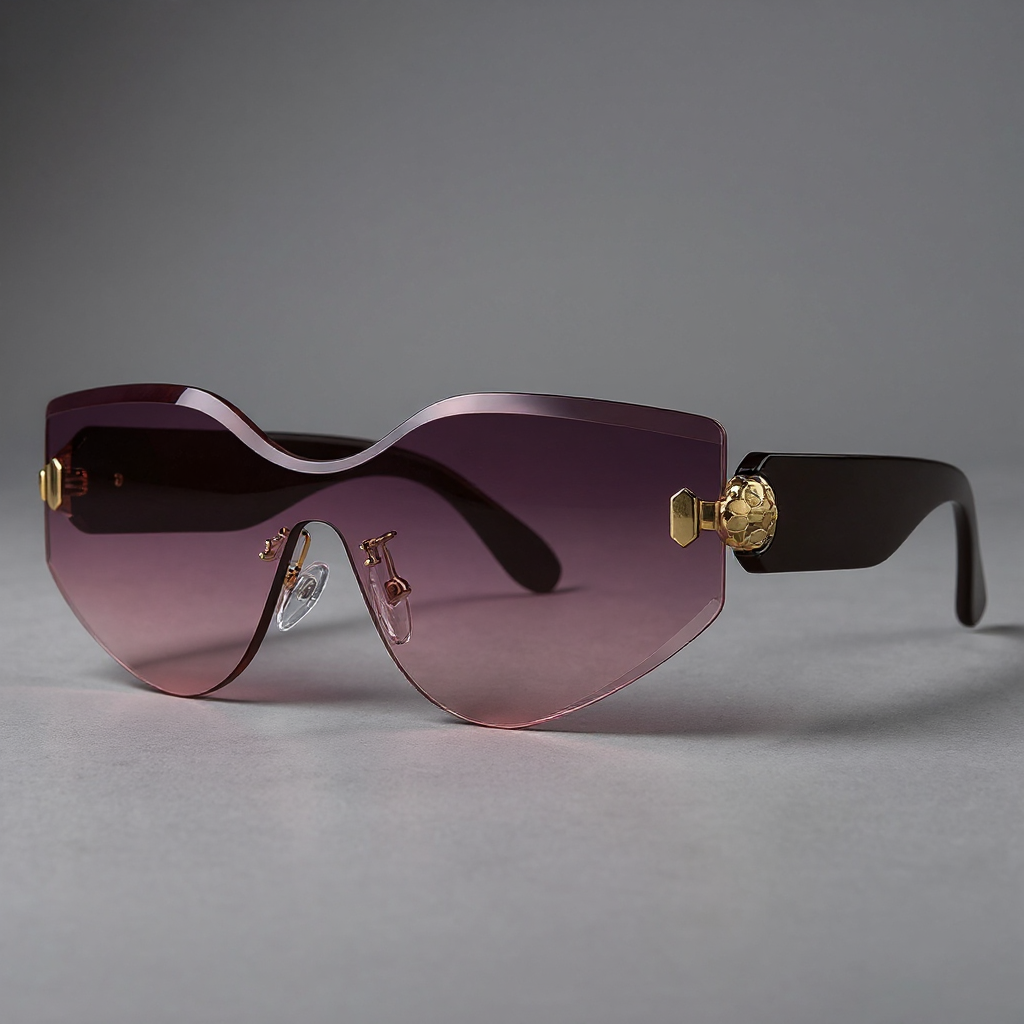 Lunettes de soleil sans monture, surdimensionnées, protection UV400