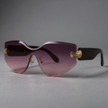 Lunettes de soleil sans monture, surdimensionnées, protection UV400
