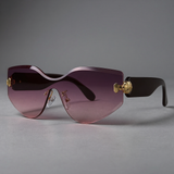 Lunettes de soleil sans monture, surdimensionnées, protection UV400