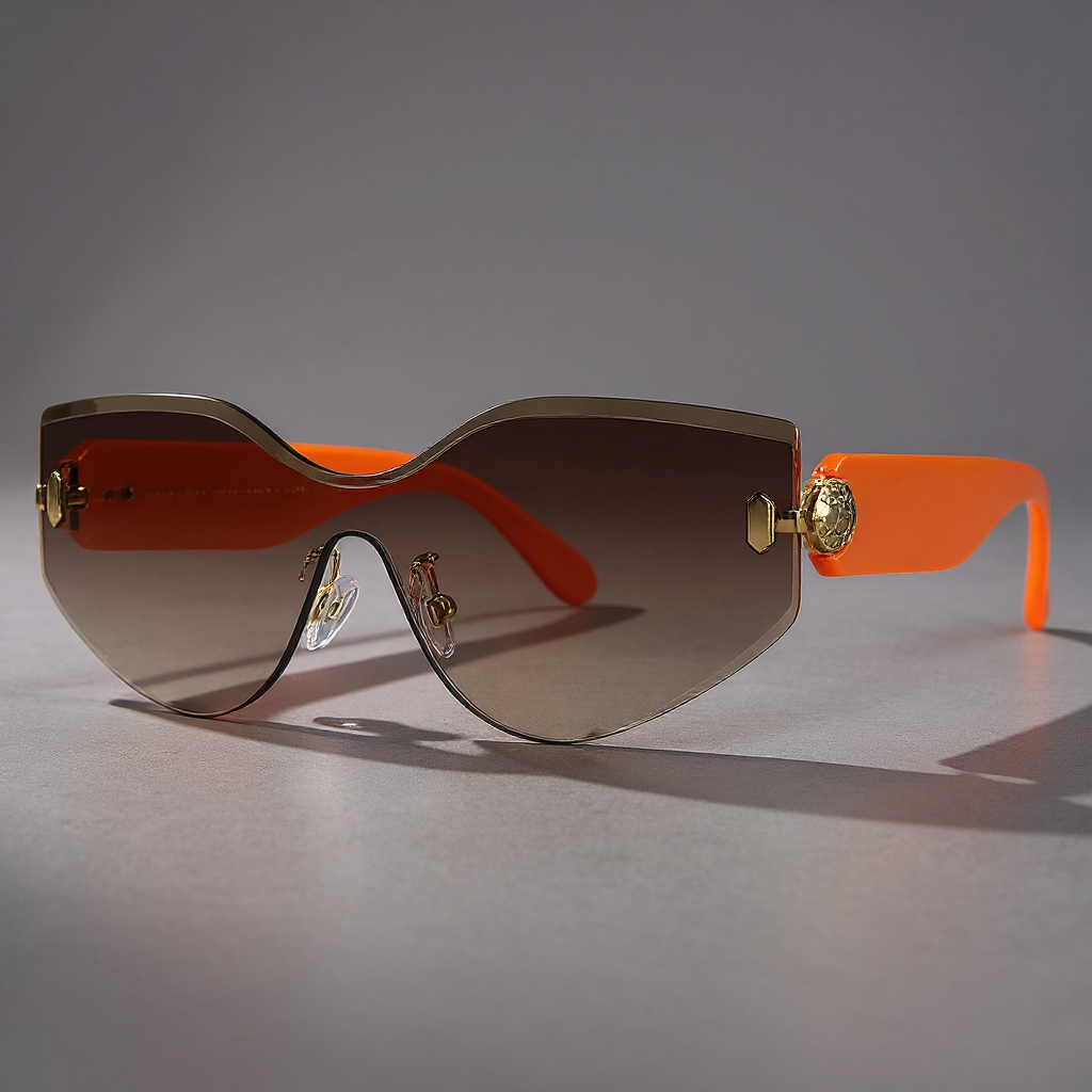 Lunettes de soleil sans monture, surdimensionnées, protection UV400