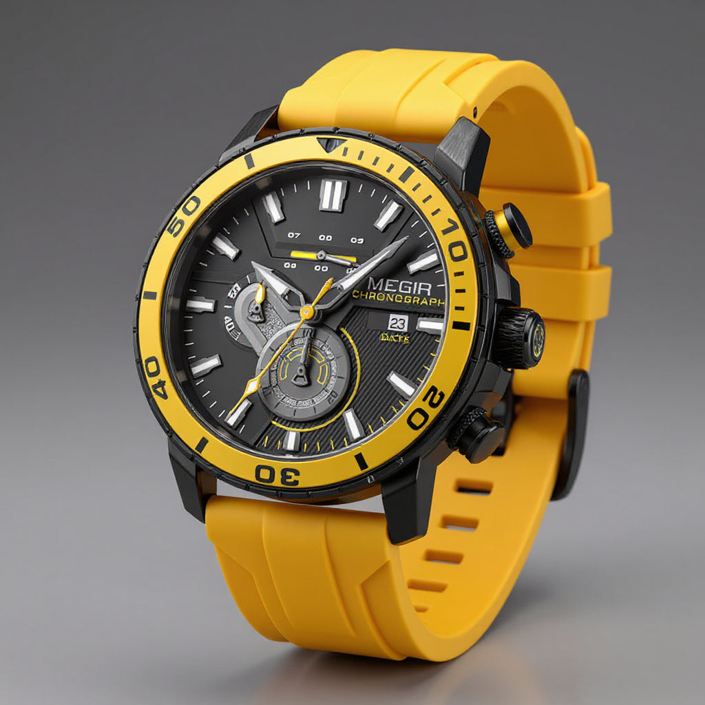 Chronograf hodinky 44mm, keramický rámeček, přesný quartz
