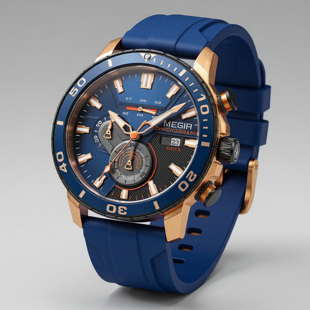 Chronograf hodinky 44mm, keramický rámeček, přesný quartz