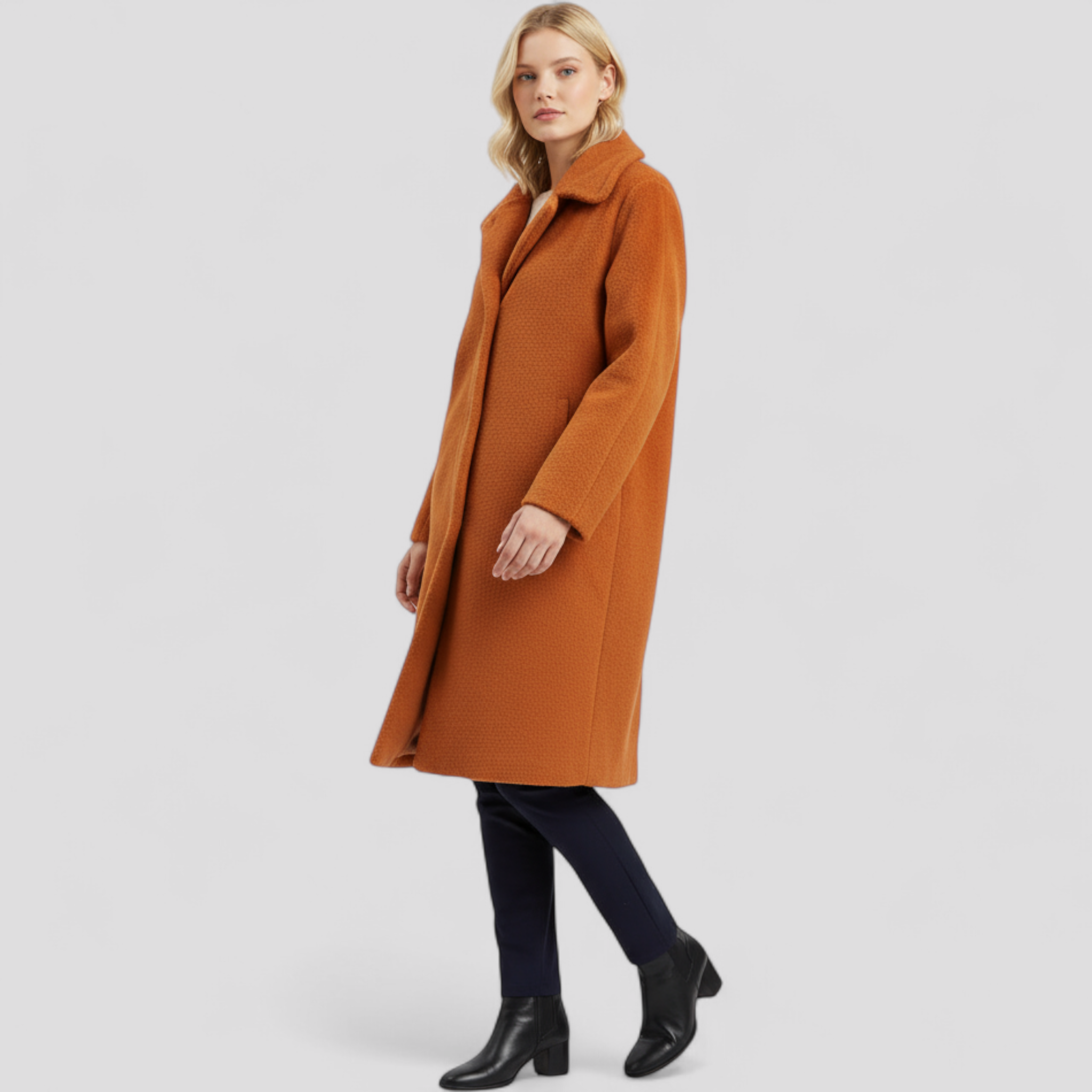 Lange Damenjacke aus Wolle und Polyester, Herbstkollektion