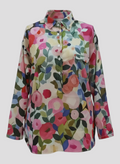 Damen Hemd mit Aquarell-Blumenmuster langärmlig, Schnitt