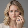Bague de Fiançailles en Argent 925 avec Diamant en Coeur Femme