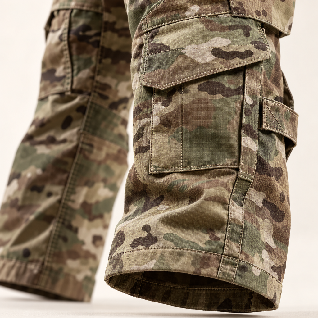 Ensemble Outdoor Homme - Manches Longues avec Pantalon Cargo Style Militaire