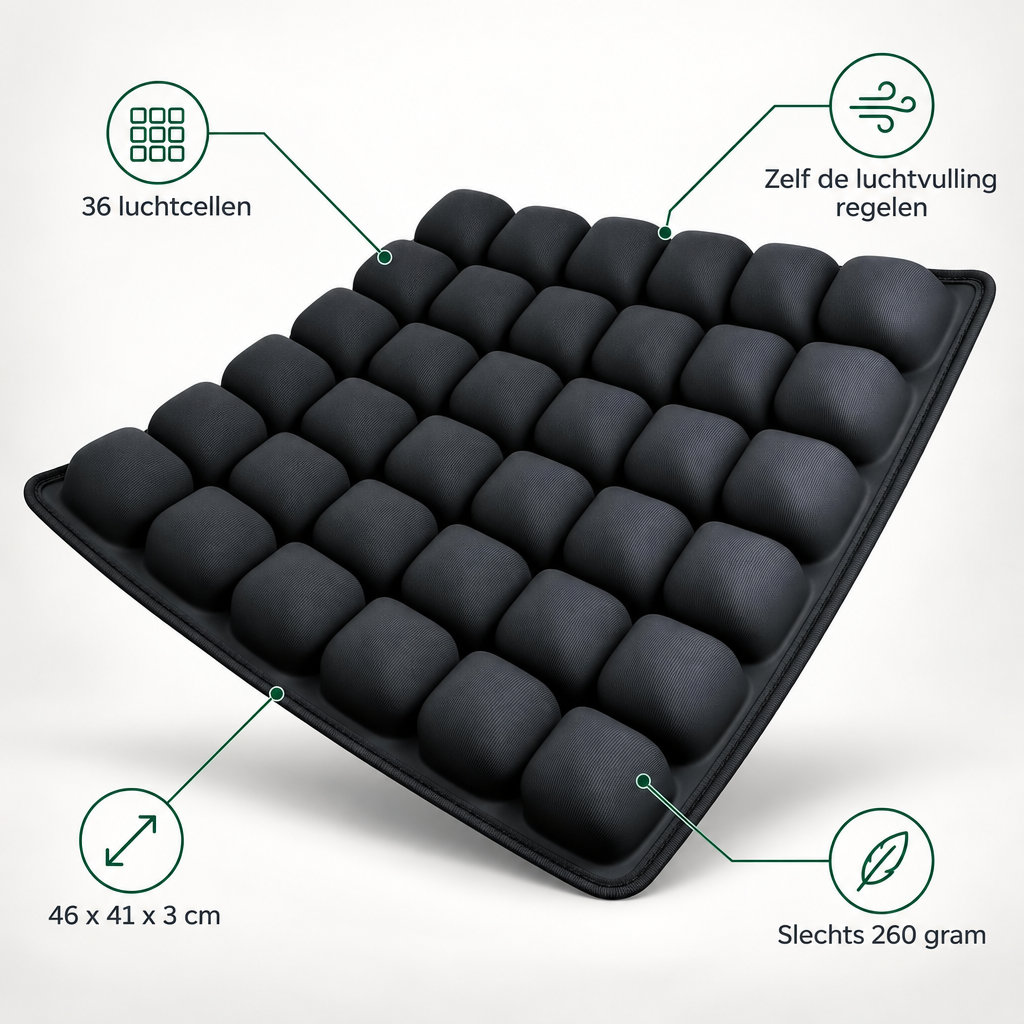 Coussin de Siège Gonflable - Coussin d'Air Ergonomique avec 36 Cellules d'Air
