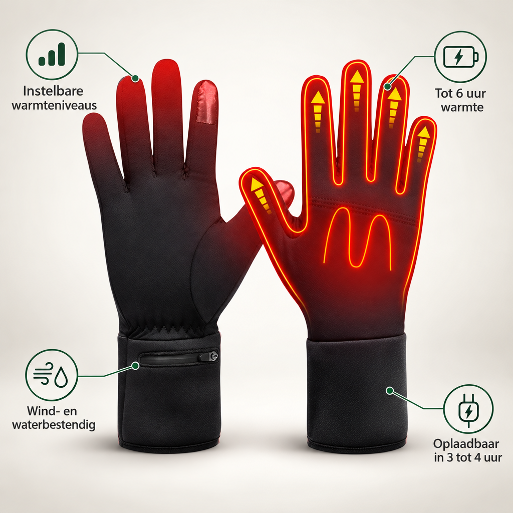 Gants d'Hiver Chauffants Unisexes - Chaleur Réglable, Jusqu'à 6 Heures