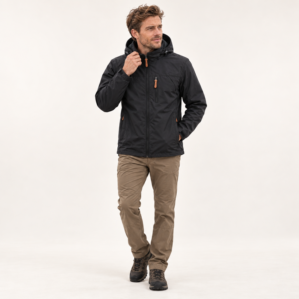 Veste de Randonnée Imperméable et Coupe-Vent pour Homme - Multiples Poches Zippées