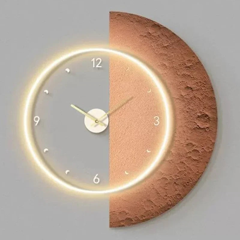 Horloge Murale Lune Lumineuse – Éclairage LED Doux et Design Céleste